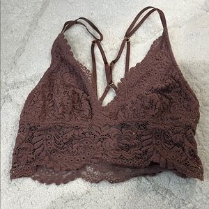 Aerie Lace Bralette - purple mauve V-Neck